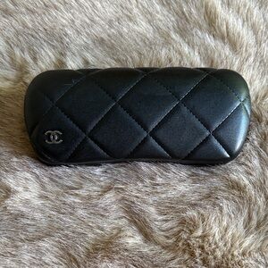 CHANEL Black Quilted Eyewear Case